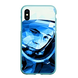 Чехол iPhone XS Max матовый Gagarin Art, цвет: 3D-мятный
