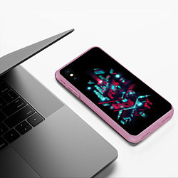 Чехол iPhone XS Max матовый Mr Robot City, цвет: 3D-розовый — фото 2