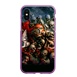 Чехол iPhone XS Max матовый Warhammer 40k: Skulls, цвет: 3D-фиолетовый