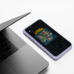 Чехол iPhone XS Max матовый PUBG Map, цвет: 3D-светло-сиреневый — фото 2