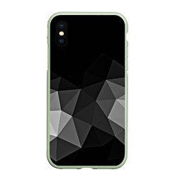 Чехол iPhone XS Max матовый Abstract gray, цвет: 3D-салатовый