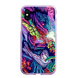 Чехол iPhone XS Max матовый Hyper Beast Style, цвет: 3D-сиреневый