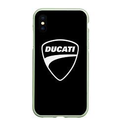 Чехол iPhone XS Max матовый Ducati, цвет: 3D-салатовый