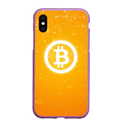 Чехол iPhone XS Max матовый Bitcoin Orange, цвет: 3D-фиолетовый