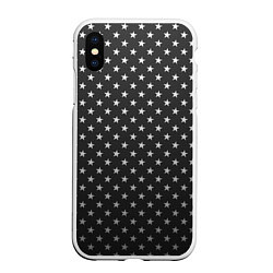 Чехол iPhone XS Max матовый Black Milk: Stars Black, цвет: 3D-белый