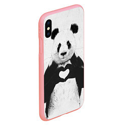 Чехол iPhone XS Max матовый Panda Love, цвет: 3D-баблгам — фото 2