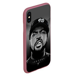 Чехол iPhone XS Max матовый Ice Cube: Gangsta, цвет: 3D-малиновый — фото 2