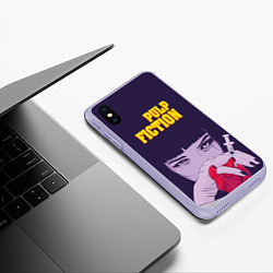 Чехол iPhone XS Max матовый Pulp Fiction: Dope Heart, цвет: 3D-светло-сиреневый — фото 2