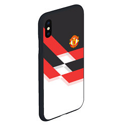Чехол iPhone XS Max матовый Manchester United: Stipe, цвет: 3D-черный — фото 2