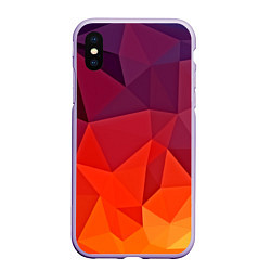 Чехол iPhone XS Max матовый Geometric, цвет: 3D-светло-сиреневый