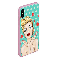 Чехол iPhone XS Max матовый Pop Art, цвет: 3D-розовый — фото 2