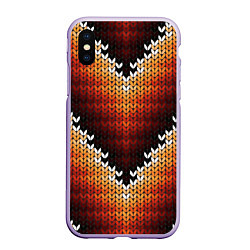 Чехол iPhone XS Max матовый Вышивка, цвет: 3D-светло-сиреневый