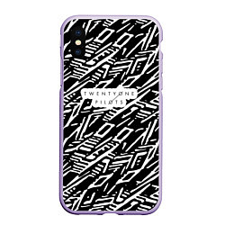 Чехол iPhone XS Max матовый Twenty One Pilots: Pattern, цвет: 3D-светло-сиреневый