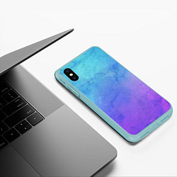 Чехол iPhone XS Max матовый Цветной принт, цвет: 3D-мятный — фото 2