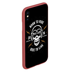 Чехол iPhone XS Max матовый Born to ride, цвет: 3D-красный — фото 2