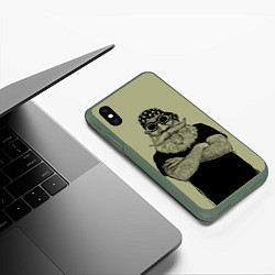 Чехол iPhone XS Max матовый Old Hipster, цвет: 3D-темно-зеленый — фото 2