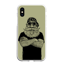 Чехол iPhone XS Max матовый Old Hipster, цвет: 3D-белый