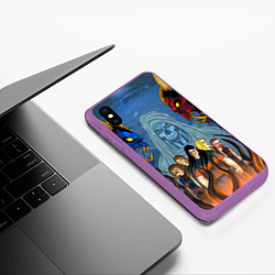 Чехол iPhone XS Max матовый Dethklok: Heroes, цвет: 3D-фиолетовый — фото 2
