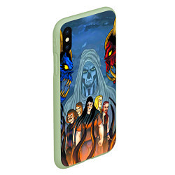 Чехол iPhone XS Max матовый Dethklok: Heroes, цвет: 3D-салатовый — фото 2