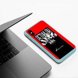 Чехол iPhone XS Max матовый Dethklok: Knitting factory, цвет: 3D-мятный — фото 2