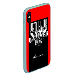 Чехол iPhone XS Max матовый Dethklok: Knitting factory, цвет: 3D-мятный — фото 2