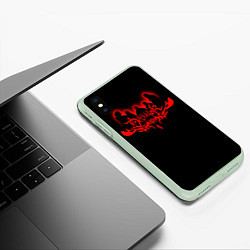 Чехол iPhone XS Max матовый Dethklok, цвет: 3D-салатовый — фото 2