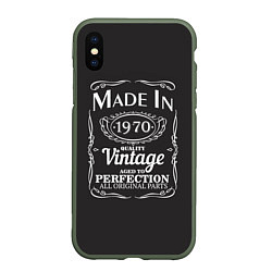 Чехол iPhone XS Max матовый Сделано в 1970, цвет: 3D-темно-зеленый