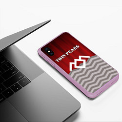 Чехол iPhone XS Max матовый Twin Peaks, цвет: 3D-сиреневый — фото 2