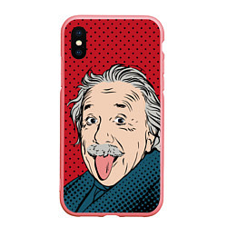 Чехол iPhone XS Max матовый Альберт Эйнштейн: Поп-арт, цвет: 3D-баблгам