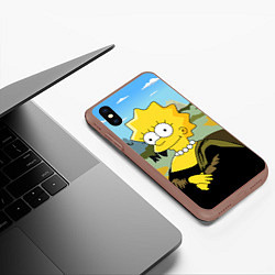 Чехол iPhone XS Max матовый Mona Liza, цвет: 3D-коричневый — фото 2