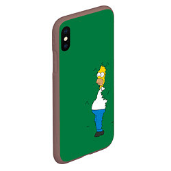 Чехол iPhone XS Max матовый Гомер в кустах, цвет: 3D-коричневый — фото 2