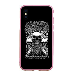 Чехол iPhone XS Max матовый Amon Amarth: Trio Skulls, цвет: 3D-розовый