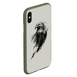 Чехол iPhone XS Max матовый Дикий орел, цвет: 3D-темно-зеленый — фото 2