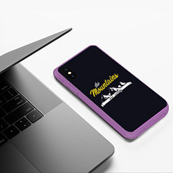 Чехол iPhone XS Max матовый Горы зовут, цвет: 3D-фиолетовый — фото 2
