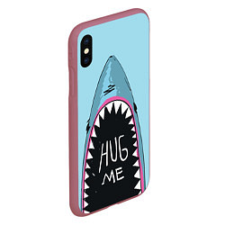 Чехол iPhone XS Max матовый Shark: Hug me, цвет: 3D-малиновый — фото 2