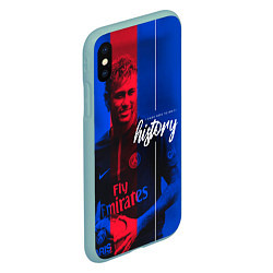 Чехол iPhone XS Max матовый Neymar History, цвет: 3D-мятный — фото 2