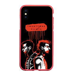 Чехол iPhone XS Max матовый Twenty one pilots, цвет: 3D-красный