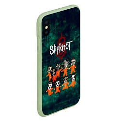 Чехол iPhone XS Max матовый Группа Slipknot, цвет: 3D-салатовый — фото 2