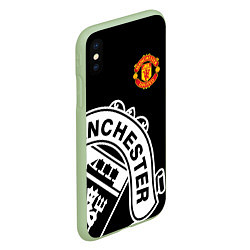 Чехол iPhone XS Max матовый Man United: Black Collection, цвет: 3D-салатовый — фото 2