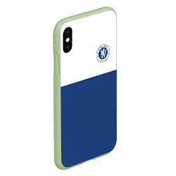 Чехол iPhone XS Max матовый Chelsea FC: Light Blue, цвет: 3D-салатовый — фото 2