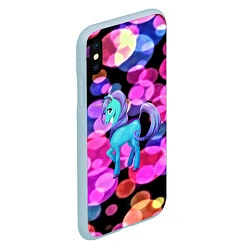 Чехол iPhone XS Max матовый Милый единорог, цвет: 3D-голубой — фото 2