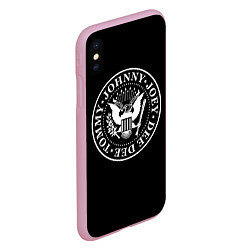 Чехол iPhone XS Max матовый The Ramones, цвет: 3D-розовый — фото 2