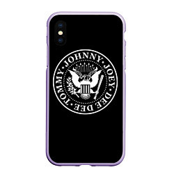 Чехол iPhone XS Max матовый The Ramones, цвет: 3D-светло-сиреневый