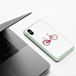 Чехол iPhone XS Max матовый Велосипед, цвет: 3D-салатовый — фото 2
