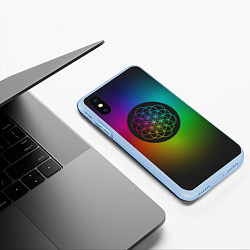 Чехол iPhone XS Max матовый Coldplay Colour, цвет: 3D-голубой — фото 2