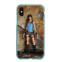 Чехол iPhone XS Max матовый TOMB RAIDER, цвет: 3D-мятный