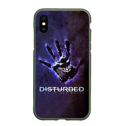 Чехол iPhone XS Max матовый Disturbed: Live at red rocks, цвет: 3D-темно-зеленый