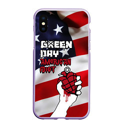 Чехол iPhone XS Max матовый Green Day American Idiot, цвет: 3D-светло-сиреневый