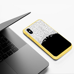 Чехол iPhone XS Max матовый Флористика, цвет: 3D-желтый — фото 2