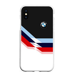 Чехол iPhone XS Max матовый BMW M SPORT, цвет: 3D-белый